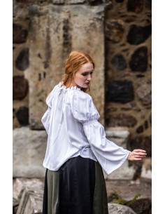Klassisk middelalderbluse model Emma, hvid farve 2