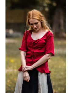 Blusa medieval mujer Bea, color rojo 2