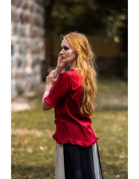 Blusa medieval mujer Bea, color rojo
