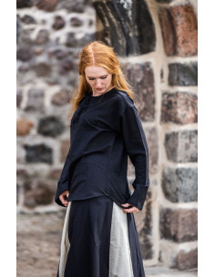 Middelalderbluse model Tilda, sort farve