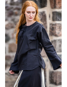 Middelalderbluse model Tilda, sort farve 2