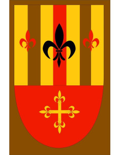 Middeleeuwse fleur-de-lys vaandel met middeleeuws kruis