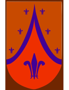 Middeleeuwse oranje fleur-de-lis banner, verschillende maten
