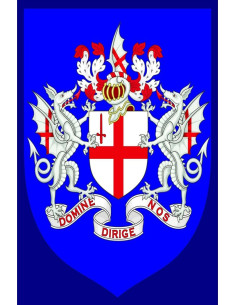 Estandarte medieval dragones y escudo de armas