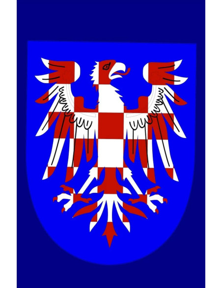 Mittelalterliche rot-weiße Adlerfahne