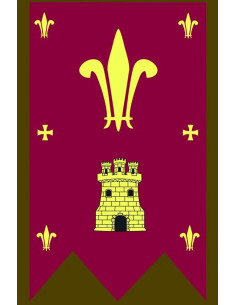Estandarte medieval Castillo-Flor de lis