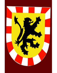 Estandarte medieval león rampante negro
