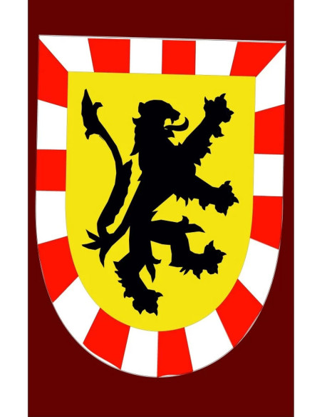 Estandarte medieval león rampante negro