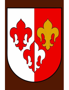 Mittelalterliche Standarte mit 3 Lilienblättern, 100 x 70...