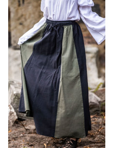 Middeleeuwse rok Diana model, zwart-groen 2