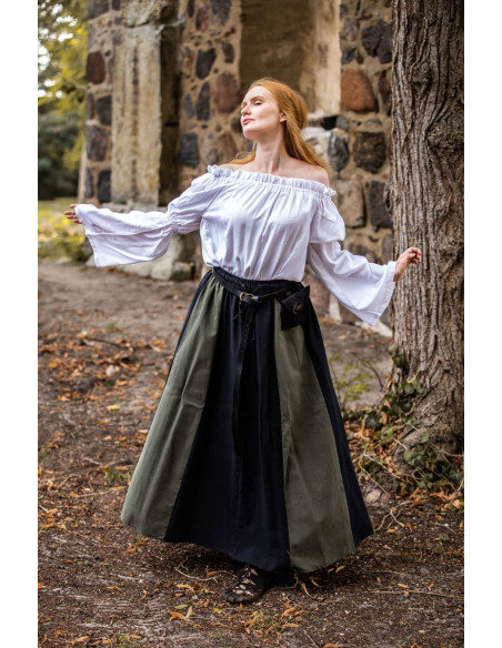 Falda medieval modelo Diana, negro-verde
