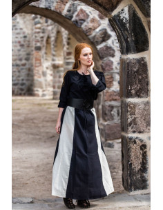 Falda medieval modelo Diana, negro-blanco