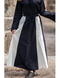 Falda medieval modelo Diana, negro-blanco 2
