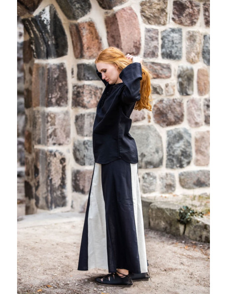 Middelalderskørt Diana model, sort-hvid