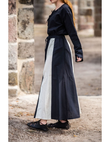 Middeleeuwse rok Diana model, zwart-wit