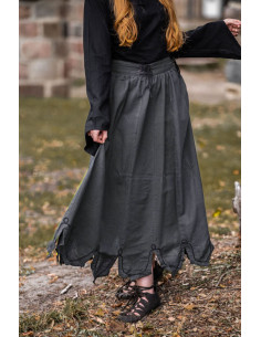 Middeleeuwse rok met borduursels model Svenja, blauw