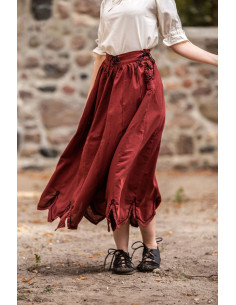 Falda medieval con bordados modelo Svenja, rojo