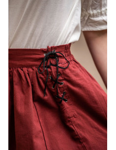 Falda medieval con bordados modelo Svenja, rojo 2
