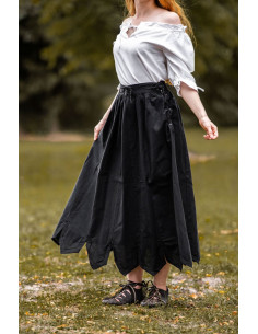 Middelalderskørt med broderi Svenja model, sort