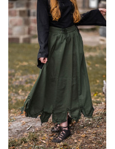 Falda medieval con bordados modelo Svenja, verde
