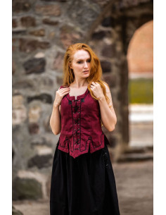 Middelaldervest kvindemodel Selma, rød