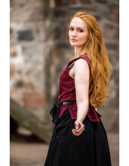 Middelaldervest kvindemodel Selma, rød