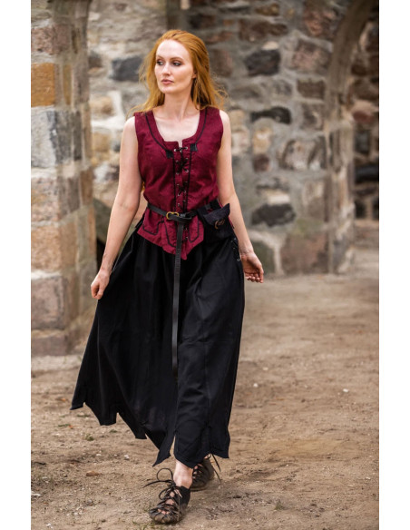 Middelaldervest kvindemodel Selma, rød