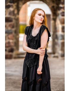 Middelaldervest model Adrienne, sort
