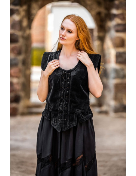 Chaleco medieval modelo Adrienne, negro