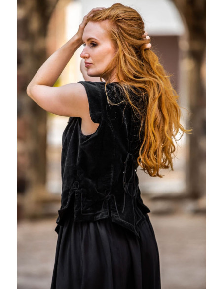 Chaleco medieval modelo Adrienne, negro