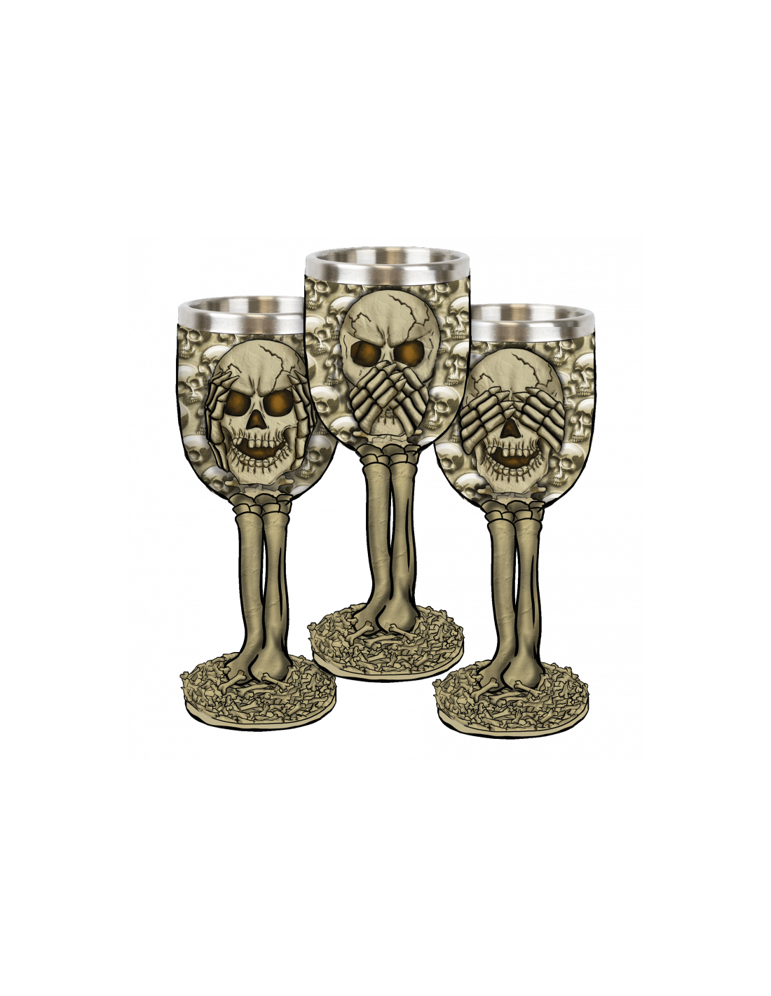 Copa tres calaveras, decorativa (1 unidad) ⚔️ Tienda-Medieval