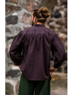 Camisa medieval marrón corte ancho 2