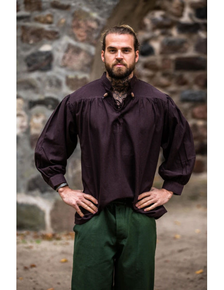 Camisa medieval marrón corte ancho