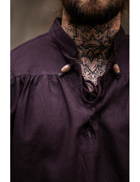 Camisa medieval marrón corte ancho