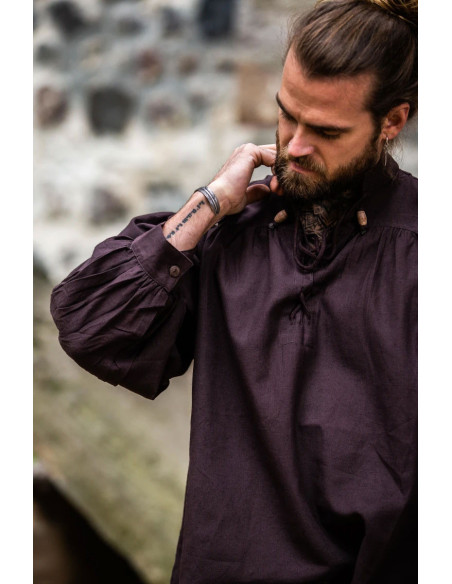 Camisa medieval marrón corte ancho