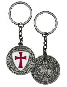 Llavero de los Caballeros Templarios, plata vieja