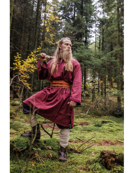 Túnica medieval Halvor, color rojo