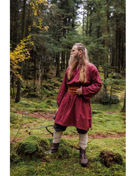 Túnica medieval Halvor, color rojo