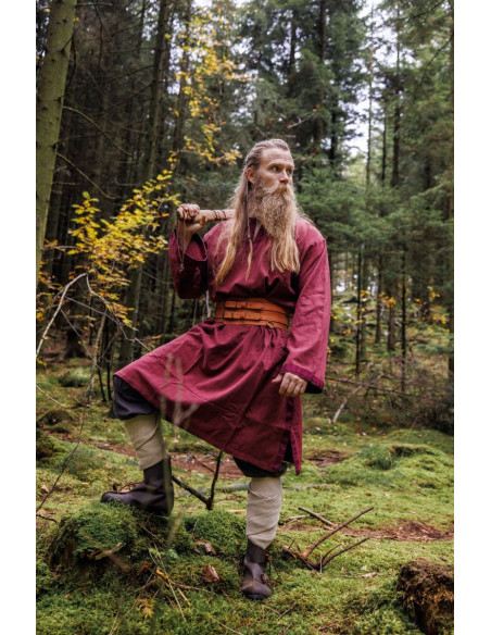 Túnica medieval Halvor, color rojo