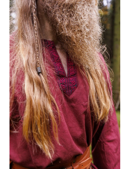 Túnica medieval Halvor, color rojo