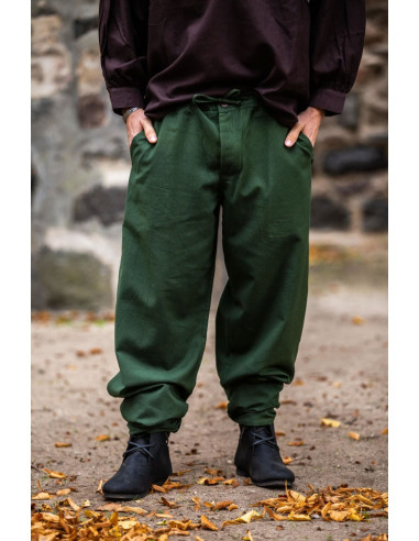 Zachte groene middeleeuwse broek