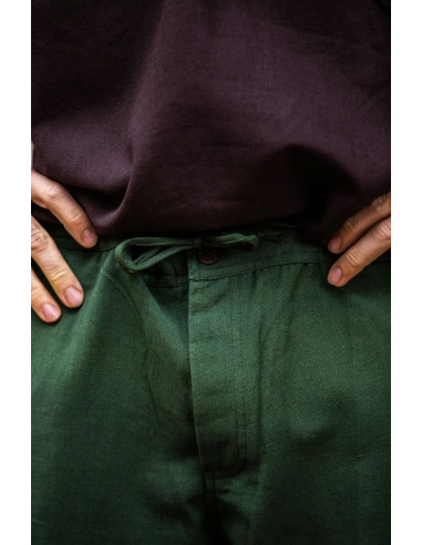 Zachte groene middeleeuwse broek