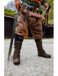 Wodan linnen Vikingbroek, bruin