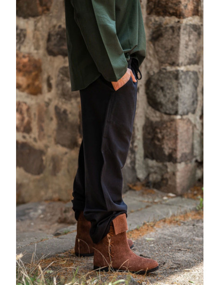 Pantalones medievales Dirk, color negro