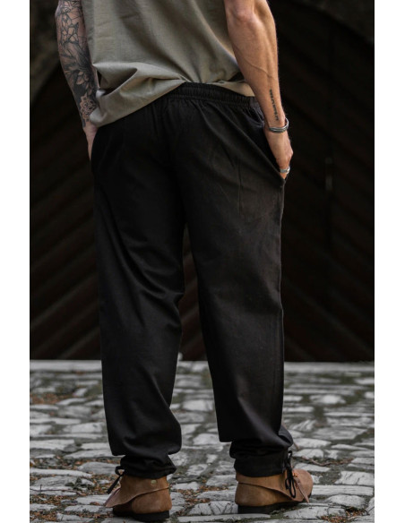 Pantalón medieval Arvo, color negro
