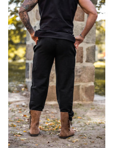 Pantalón medieval Joren de corte recto, color negro 2