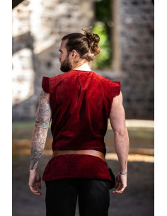 Chaleco renacentista forrado modelo Heinrich, color rojo 2