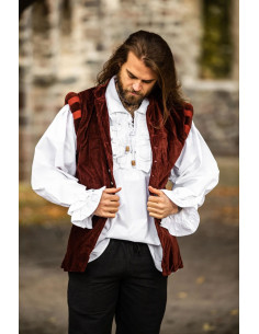 Renaissance-Weste Modell Pierre, rote Farbe 2