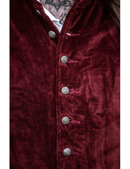 Renæssance vest model Pierre, rød farve