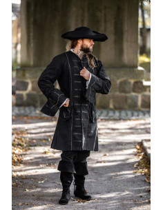 Abrigo de pirata negro modelo Edward